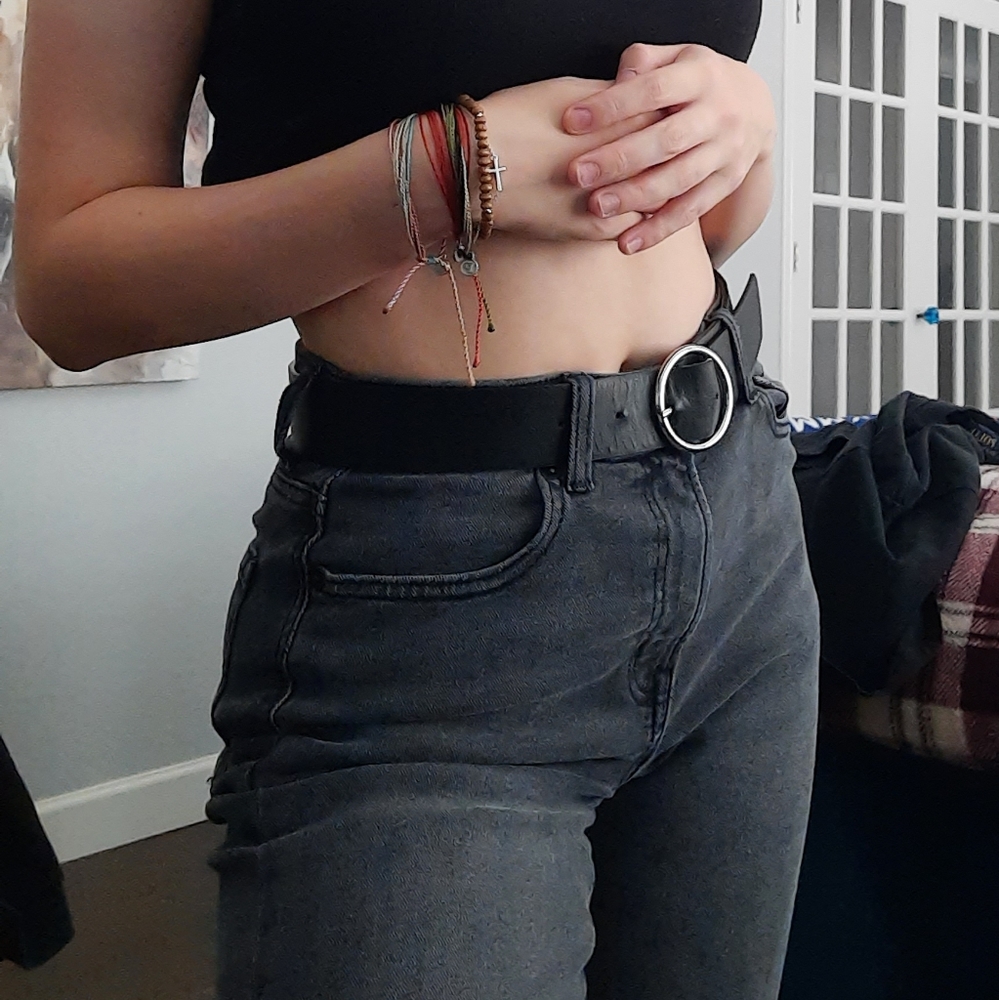 american eagle black mom jeans NWOT